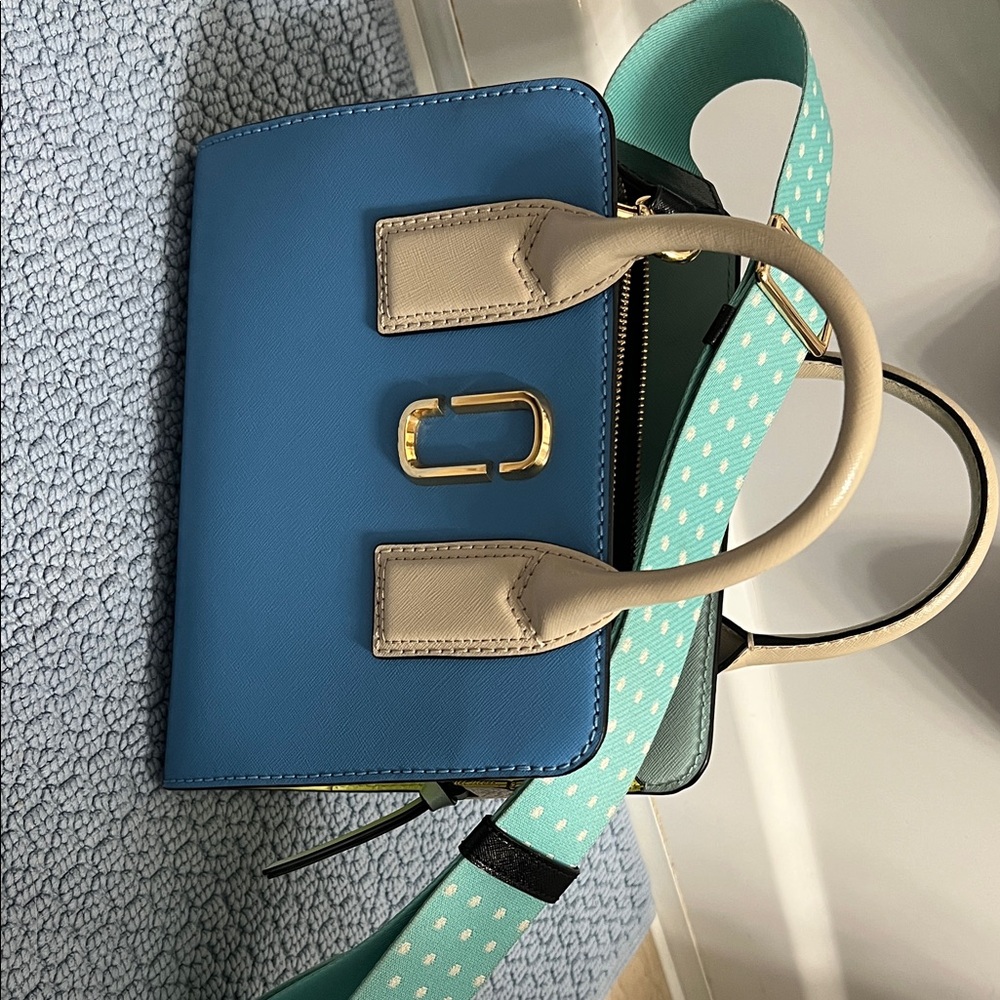 Marc Jacobs Blue and Beige Crossbody Bag